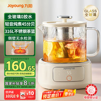 九阳 净萃养生壶迷你家用多功能全玻璃烧水壶煮茶壶 轻音炖煮 0金属恒温壶 K10D-WY103 1L