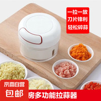 京喜 多功能手动迷你绞蒜器 白色 家用捣蒜器姜蒜辣椒搅碎机