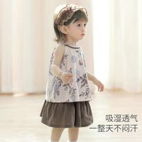 女宝宝裙子套装夏季无袖薄款两件套女童夏装儿童夏日婴幼儿衣服