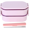 膳魔师（THERMOS）饭盒便当盒2层便携大容量男女士学生保温桶提锅TCXA-1100 PK