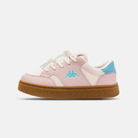 Kappa Kids卡帕中大童舒适童鞋男女童时尚潮流百搭板鞋儿童跑步鞋 粉蓝 单层 37