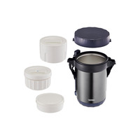 膳魔师（THERMOS）饭盒便当盒304钢3层2L大容量男女保温桶提锅TCBG-2000F-BR 2L*燕麦色