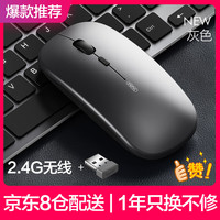 英菲克 M1无线鼠标可充电办公蓝牙三模电量显示静音便携适用于惠普华硕苹果IPAD笔记本电脑无限轻音 灰色