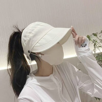 宝娜斯夏季可扎马尾空顶鸭舌帽韩版百搭防晒遮阳帽女户外帽子棒球帽 空顶鸭舌-卡其色 均码头围56-60CM