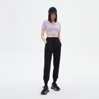 美特斯邦威（Meters Bonwe）休闲裤男秋季运动潮流直筒裤子男舒适休闲-不参与买免活动 P款-影黑-女款 XL 男180女170