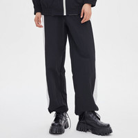 美特斯邦威（Meters Bonwe）休闲裤男秋季运动潮流直筒裤子男舒适休闲-不参与买免活动 AB款-影黑-女款 L 男175女165