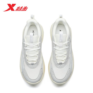 XTEP特步女鞋鞋子女星陨Lite户外运动复古老爹鞋休闲鞋 月石灰/帆白【二代】 36