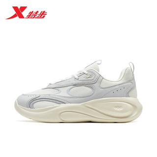 XTEP特步女鞋鞋子女星陨Lite户外运动复古老爹鞋休闲鞋 月石灰/帆白【二代】 36