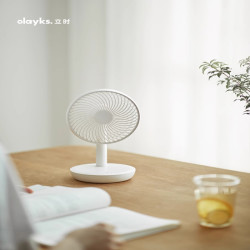 欧莱克 olayk轻羽电风扇家用轻音小型迷你宿舍办公室桌面便携手持usb充电