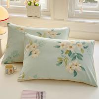 宁好 全棉印花枕头套纯棉48*74cm一对装家用学生宿舍四季可用
