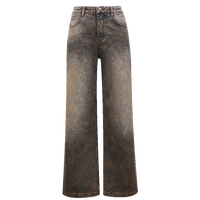 VEROMODA牛仔裤2024春夏新款废土风做旧个性高腰阔腿长裤牛仔裤显瘦休闲