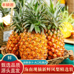 京地达 海南金钻凤梨 7.5斤 4-6个 新鲜水果