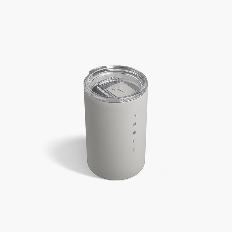 特斯拉（Tesla） TESLA 咖啡杯水杯双面不锈钢杯壁冷热两用防滑底高颜值 灰色