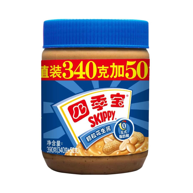 四季宝 颗粒花生酱 390g