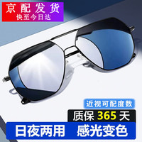 移动端、京东百亿补贴：梵卡勒 FANKALE 偏光镜 男士墨镜变色眼镜 黑框变色灰片