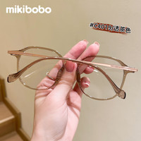  mikibobo/米奇啵啵 防蓝光 近视眼镜+TR90+钛材镜腿+防蓝光镜片  防蓝光镜片(无度数) C4019透茶色
