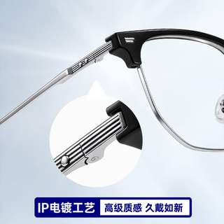  科洛德 防蓝光 男士近视眼镜 钛合金镜框 科洛德1.60防蓝光镜片  A款-黑银色 1.60