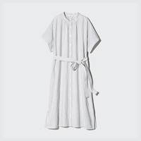 优衣库 UNIQLO 女装麻混纺休闲连衣裙 UQ477621000