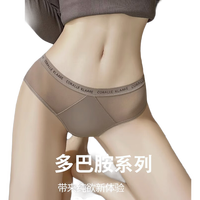 莫代尔无痕内裤女性感冰丝纯棉底档舒适透气不透不夹大包臀3条装