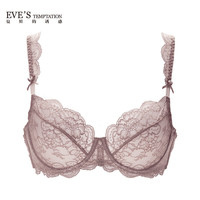 夏娃的诱惑音符组女士内衣女薄款性感蕾丝少女聚拢文胸舒适透气大码U型胸罩 肉粉色 80D 36/80D