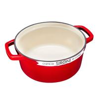 斯罗尼 SIRONI 意大利电磁炉燃气通用22cm炖锅珐琅铸铁锅汤锅炖锅