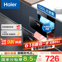 海尔 Haier 二星级 100升 光波巴氏消毒 消毒柜/碗柜 ZQD100F-12LCS1