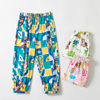 汪汪队男童防蚊裤夏款2025儿童裤子男孩休闲裤夏季男宝宝裤子 蓝色阿奇