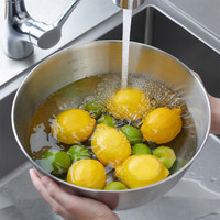 无印良品（無印良品 MUJI）  不锈钢 盆 餐具 家用揉面盆洗菜发面盆  和面盆 料理盆 银色 XL 直径28*高11.5cm