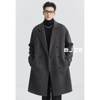 伯爵卓尔【清仓】全羊毛双面呢大衣100%男中长款2024秋冬通勤男装外套 燕麦奶茶 XL 180