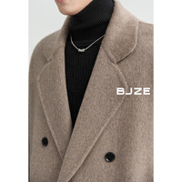 伯爵卓尔全羊毛双面呢大衣100%男中长款2024秋冬通勤男装外套 山岩灰 2XL 185