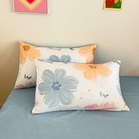 洁丽雅（grace） 枕套纯棉一对装加厚全棉单人枕头套家用宿舍大号枕套枕芯套 【100%纯棉 一对装】 慕夏