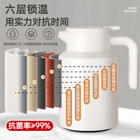 膳魔师（THERMOS）保温壶玻璃内胆家用大容量热水瓶保温水壶宿舍暖水瓶开水壶 红色1.6L