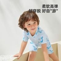 男女儿童防晒耐氯连体式泳衣套装带帽子水世界卡通泳装两件套