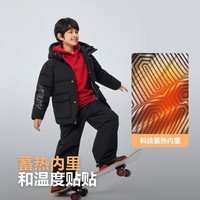 波司登(BOSIDENG)25年男女儿童短款5A抗菌4防面料连帽羽绒服T250246915DS 黑色|8056 165 /84