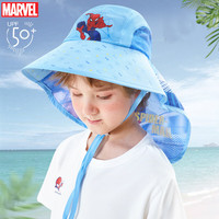 迪士尼(Disney)儿童帽子防晒春夏薄款大帽檐遮阳女童空顶太阳帽洋气小孩宝宝 HM60164蓝色 3岁以上均码(帽围54cm)