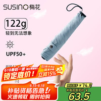 梅花伞 SUSINO 防晒遮阳伞防紫外线晴雨伞三折黑胶太阳伞超轻女士  超轻-薄荷绿