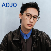  aojo 轻韧 镜架 β钛镜腿 TR  C2透棕绿