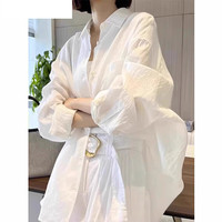 LISCN 女士防晒棉麻长袖衬衫外套