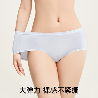 松山棉店蚕柔女士内裤7A抗菌底裆轻薄零压高腰内裤肤色+橙色+浅粉L