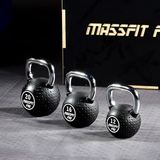 马西（MASSFIT）商用PU壶铃房器材壶铃球提壶哑铃家用私教壶铃 黑色PU壶铃12KG单只