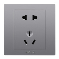 德雕（Dediao）86型开关插座面板墙壁电源暗装D07星空灰 带开二三插五孔插座套餐 一开五孔单（一键断电）