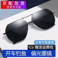 梵卡勒 FANKALE 偏光镜男士墨镜变色眼睛男款太阳镜夜视镜开车驾驶防远光眼镜 黑框黑灰片