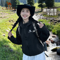 骆驼 单层冲锋衣户外登山服防风防水运动外套时尚风衣款 行星紫，男女同款女拍小一码 XL