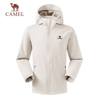 骆驼（CAMEL）【宙斯】单层冲锋衣户外登山服防风防水运动外套时尚风衣款 橡木灰，男女同款女拍小一码 2XL