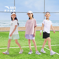 安踏儿童裤子女童短裤2025夏透气薄款五分裤宽松运动速干短裤 冷凝紫-2