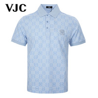 VJC 2025夏季男装针织短袖Polo衫翻领正肩T恤商务简约修身 56/XXXL 绣章#卡其色