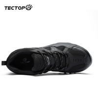 探拓（TECTOP）徒步鞋男鞋户外登山鞋减震防滑耐磨2024夏季网面透气运动鞋子 经典黑/深灰 40
