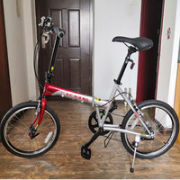 KHS功学社折叠车铬钼钢车架20寸8变速F20-T长途通勤成人青少年男女 红银色 16英寸