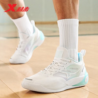 XTEP特步轻袭3代男子篮球鞋运动鞋2025夏季网面透气减震耐磨后卫球鞋 经典白/泡沫蓝 42