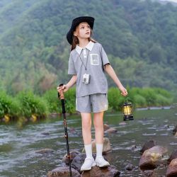贝蒂 x奇动联名2025夏季新款女童POLO领短袖短裤套装儿童两件套